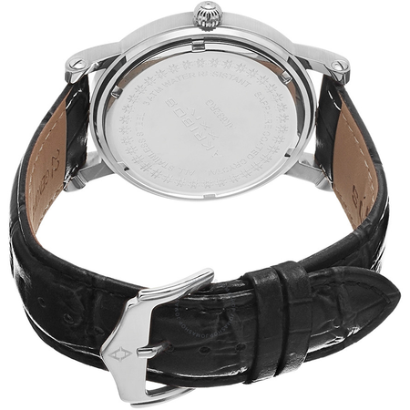 Akribos XXIV Akribos Black Dial Stainless Steel Black Leather Men's Watch AK632SSB