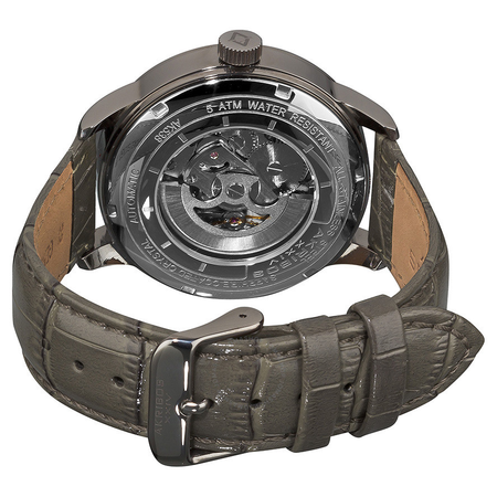 Akribos XXIV Akribos Manual Wind Skeleton Dial Grey Leather Men's Watch AK538GY