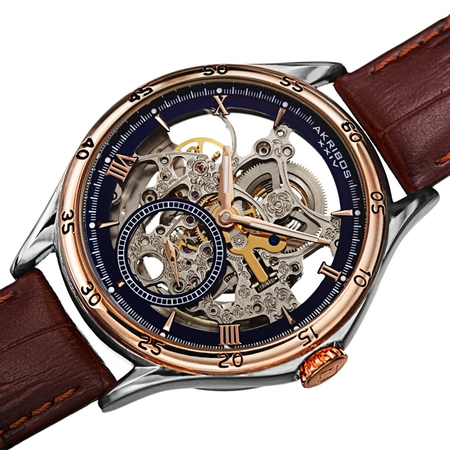 Akribos XXIV Automatic Blue Dial Men's Watch AK1066RGBU