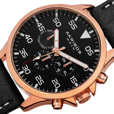 Akribos XXIV Black Dial Multi-function Men's Watch AK773RGB