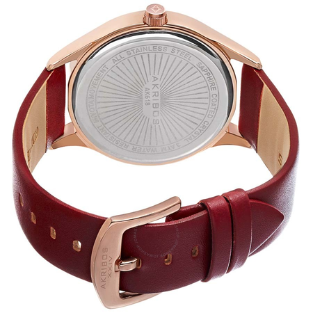 Akribos XXIV Dark Grey Sunray Dial Red Leather Men's Watch AK618RGR