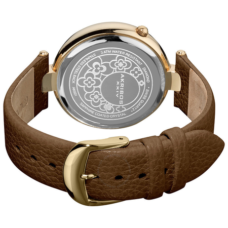 Akribos XXIV Layered Brown Dial Brown Leather Ladies Watch AK601BR