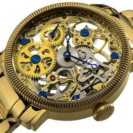 Akribos XXIV Manual Wind Gold-tone Stainless Steel Men's Watch AK525YG