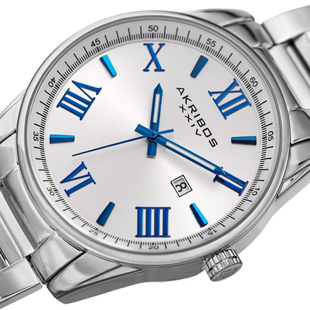 Akribos XXIV Silver Dial Stainless Steel Men's Watch AK936SS