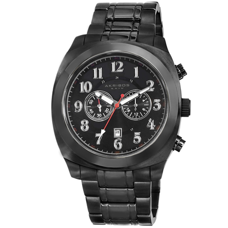 Akribos XXIV Akribos Black Dial Chronograph Black PVD Stainless Steel Men's Watch AK624BK