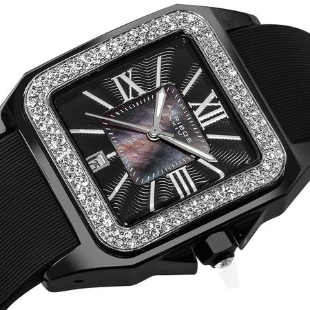 Akribos XXIV Akribos Black Mother of Pearl Dial Black Ceramic Ladies Watch AK546BK