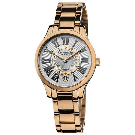 Akribos XXIV Akribos Diamond Rose Gold-tone Steel Ladies Watch AK570RG