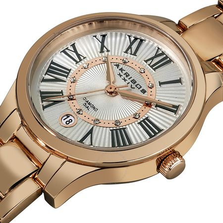 Akribos XXIV Akribos Diamond Rose Gold-tone Steel Ladies Watch AK570RG