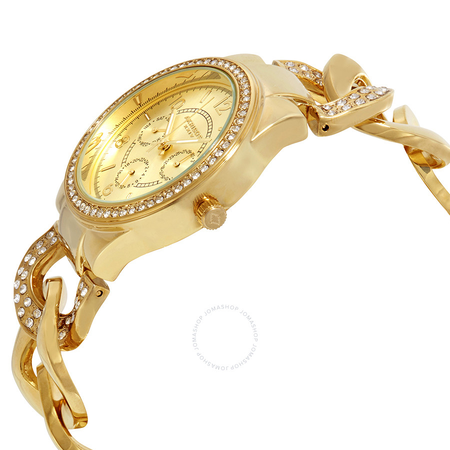 Akribos XXIV Akribos GMT Multi-Function Gold-Tone Ladies Watch AK558YG