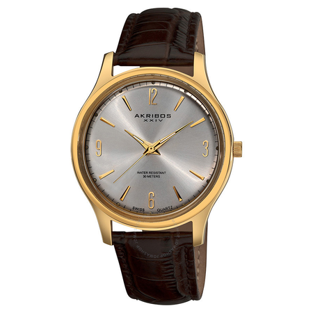 Akribos XXIV Akribos Silver Dial Gold-Tone Stainless Steel Men's Watch AK539YG
