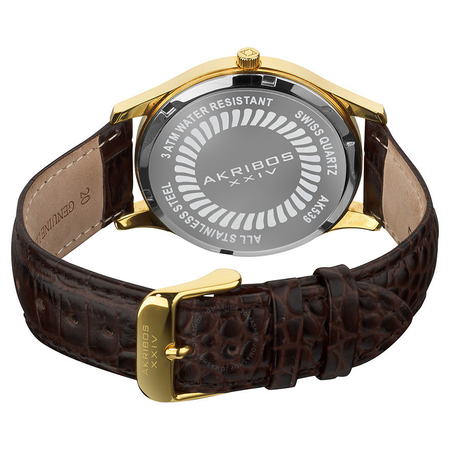 Akribos XXIV Akribos Silver Dial Gold-Tone Stainless Steel Men's Watch AK539YG