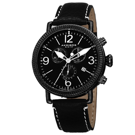 Akribos XXIV Black Dial Black Ion-plated Men's Watch AK753BK