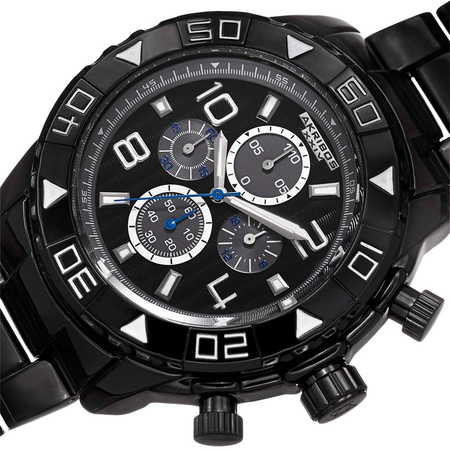 Akribos XXIV Black Dial Chronograph Men's Watch AK814BK