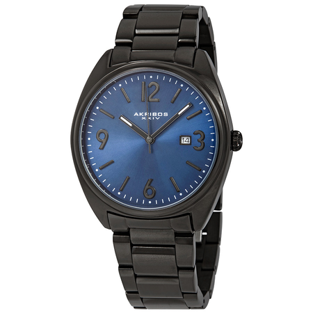 Akribos XXIV Blue Dial Black IP Stainless Steel Men's Watch AK957GNBU
