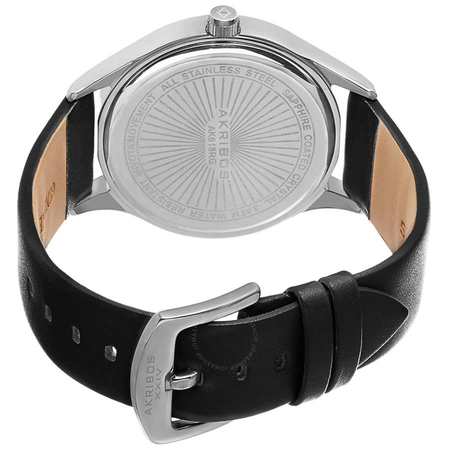 Akribos XXIV Essential Grey Dial Leather Men's Watch AK618SS
