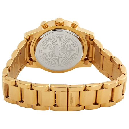 Akribos XXIV Glimmer Gold Tone Dial Ladies Multifunction Watch AK872YG