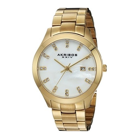 Akribos XXIV Mother of Pearl Gold-tone Ladies Watch AK954YG