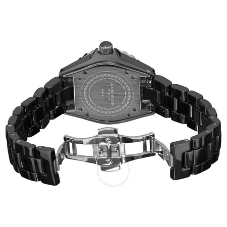 Akribos XXIV Multi-Function Black Ceramic Ladies Watch AK544BK