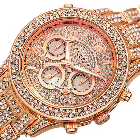 Akribos XXIV Rose Gold-tone Dial Ladies Watch AK776RG