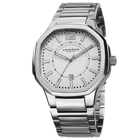 Akribos XXIV White Dial Stainless Steel Men's Watch AK712SS