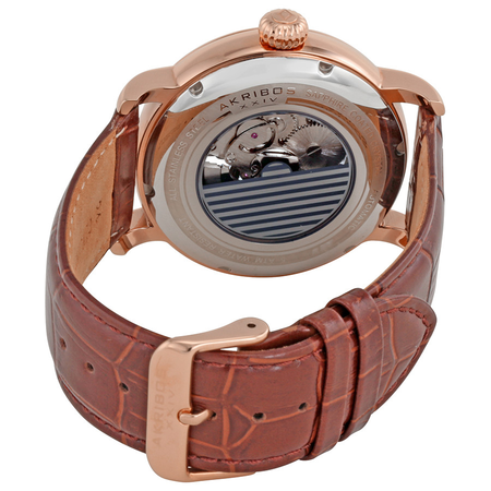 Akribos XXIV Akribos Manual Wind Skeleton Dial Rose Gold-Tone Men's Watch AK540RG