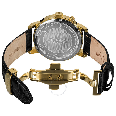 Akribos XXIV Black Dial Brown Leather Men's Watch AK595YG