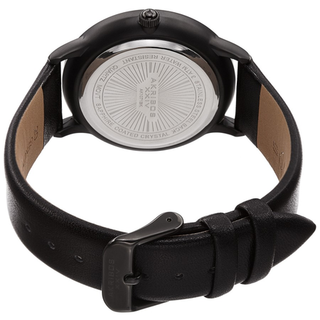 Akribos XXIV Black Dial Black Leather Men's Watch AK1064BKG