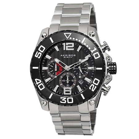 Akribos XXIV Chronograph Black Dial Men's Watch AK639BKS