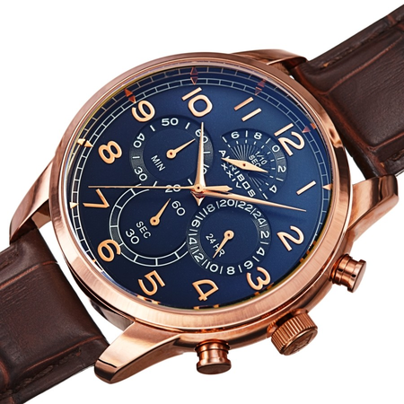 Akribos XXIV Chronograph Blue Dial Men's Watch AK1004RGBU