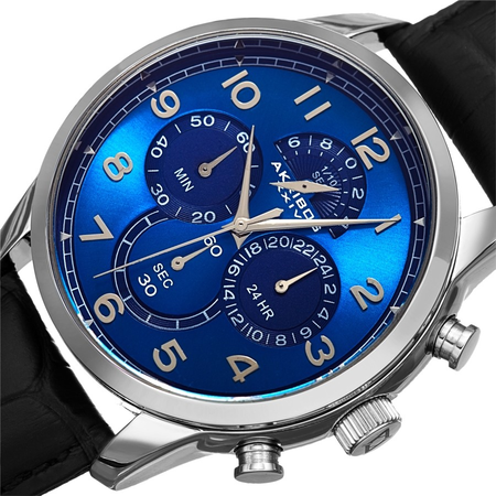 Akribos XXIV Chronograph Blue Dial Men's Watch AK1004SSBK