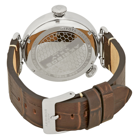 Akribos XXIV Dual Time Silver Men's Watch AK796SSBR