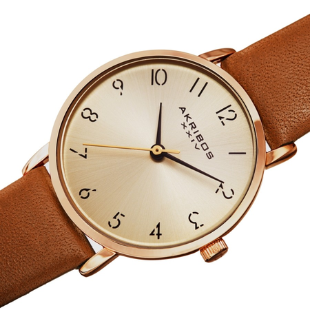 Akribos XXIV Gold Tone Dial Ladies Watch AK1087TN