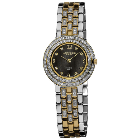 Akribos XXIV Impeccable Diamond Two-tone Bracelet Ladies Watch AK598TTG