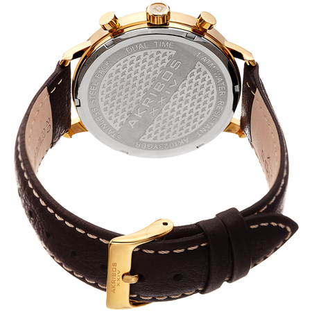 Akribos XXIV Men's Dual Time Watch AK1023YGBR