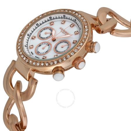 Akribos XXIV Mother of Pearl Dial Rose Tone Metal Ladies Watch AK640RG AK640RG