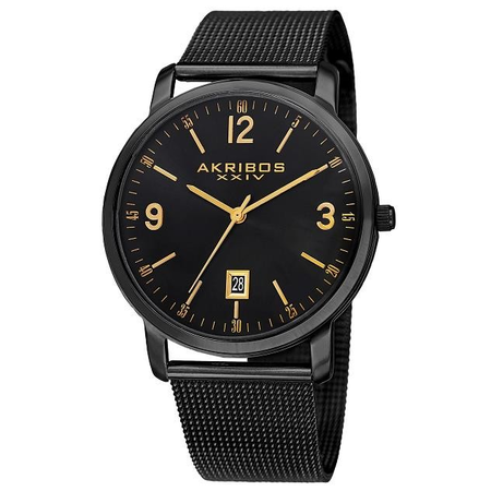 Akribos XXIV Omni Black Dial Stainless Steel Men's atch AK858BK