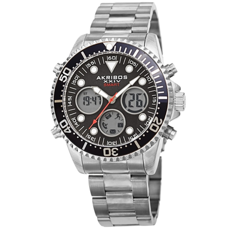 Akribos XXIV Quartz Black Dial Men's Smart Watch AK1094SSB