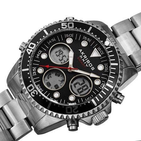 Akribos XXIV Quartz Black Dial Men's Smart Watch AK1094SSB