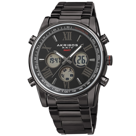 Akribos XXIV Quartz Black Dial Men's Smart Watch AK1095BK
