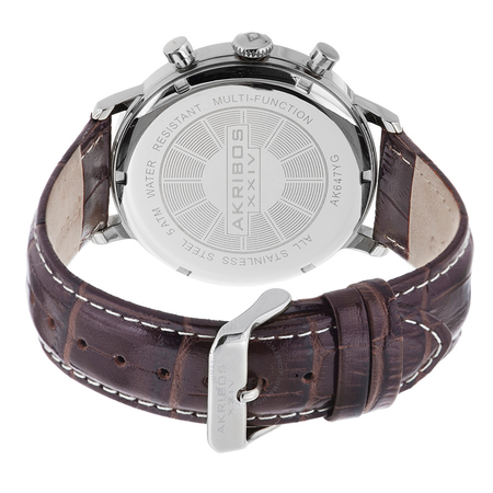 Akribos XXIV Silver-Tone Men's Watch AK647BR