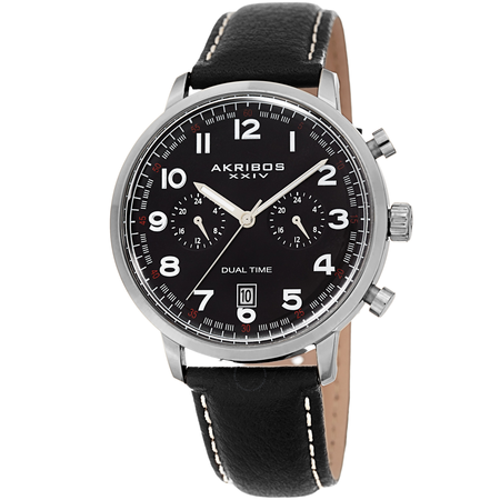 Akribos XXIV Black Dial Dual Time Men's Watch AK1023BK
