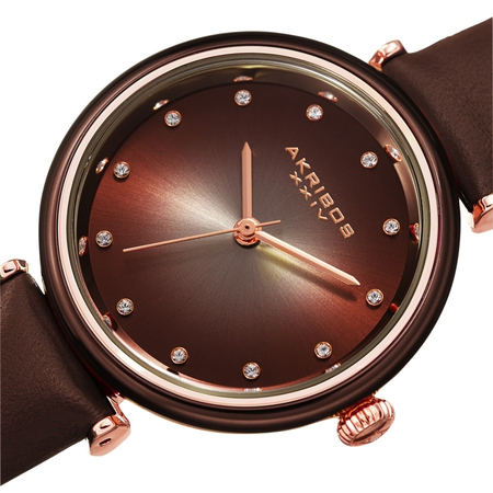 Akribos XXIV Brown Dial Ladies Watch AK1035BR