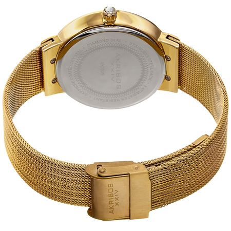 Akribos XXIV Diamond Black Dial Ladies Watch AK1009YGB