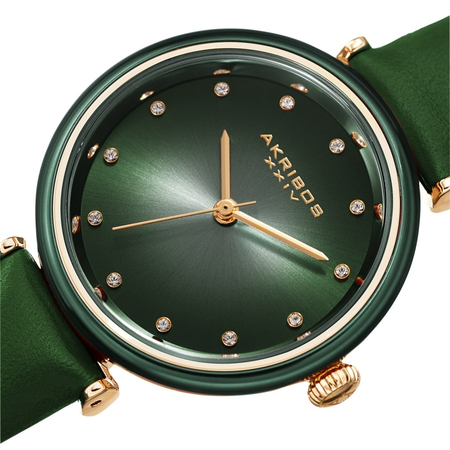 Akribos XXIV Green Dial Ladies Watch AK1035GN