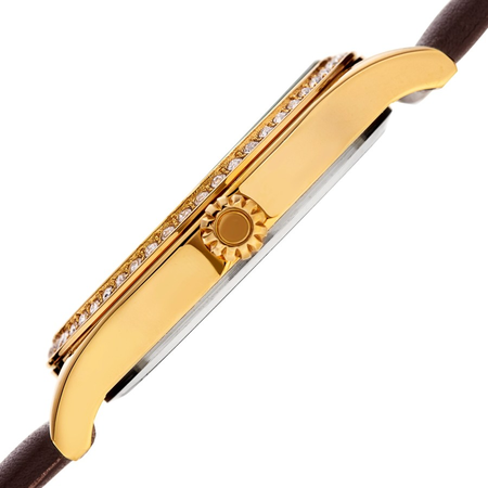 Akribos XXIV Quartz Diamond Brown Dial Ladies Watch AK1011BR