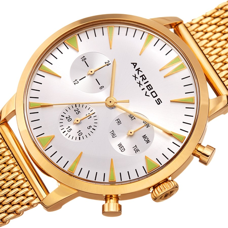 Akribos XXIV Quartz Silver Dial Men's Watch AK1027YG