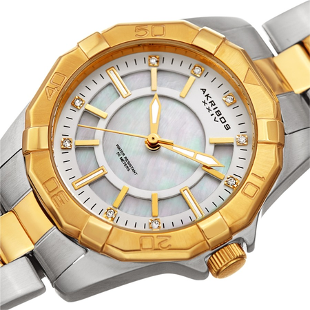 Akribos XXIV White Dial Ladies Watch AK1006TTG