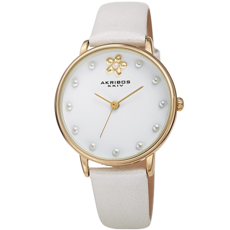 Akribos XXIV White Dial Ladies Watch AK1084WT
