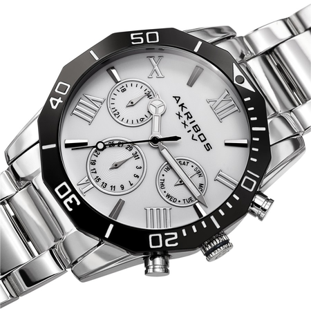Akribos XXIV White Dial Men's Watch AK1054SS
