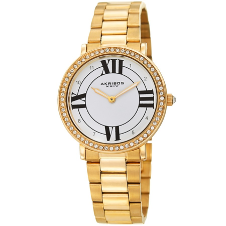 Akribos XXIV White Dial Ladies Watch AK1036YG